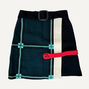 Size 40 - Prada Plaid Print Wool Multicolor Skirt 2011